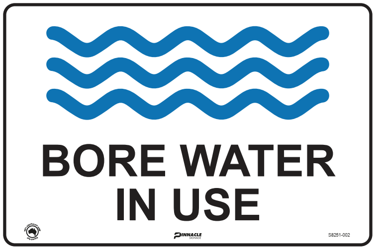 Max Global Products S8251 Bore Water In Use Sign