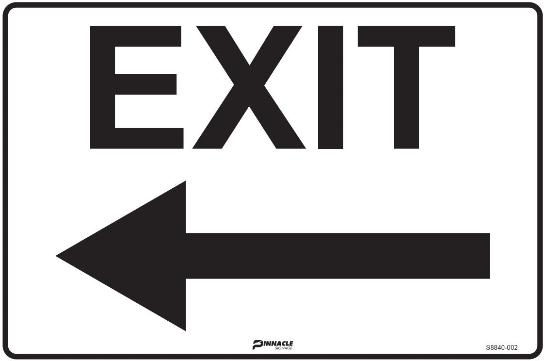 Max Global Products S8840 Exit, Left Arrow Sign