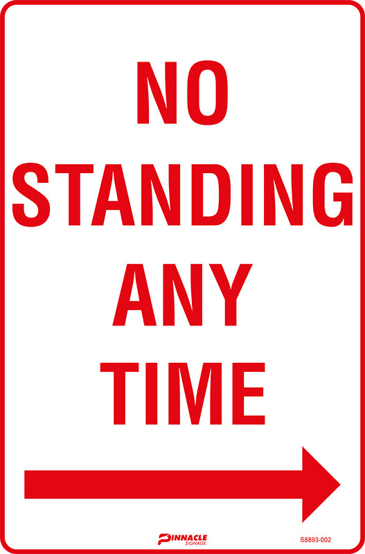 Max Global Products S8893 No Standing Any Time, Right Arrow