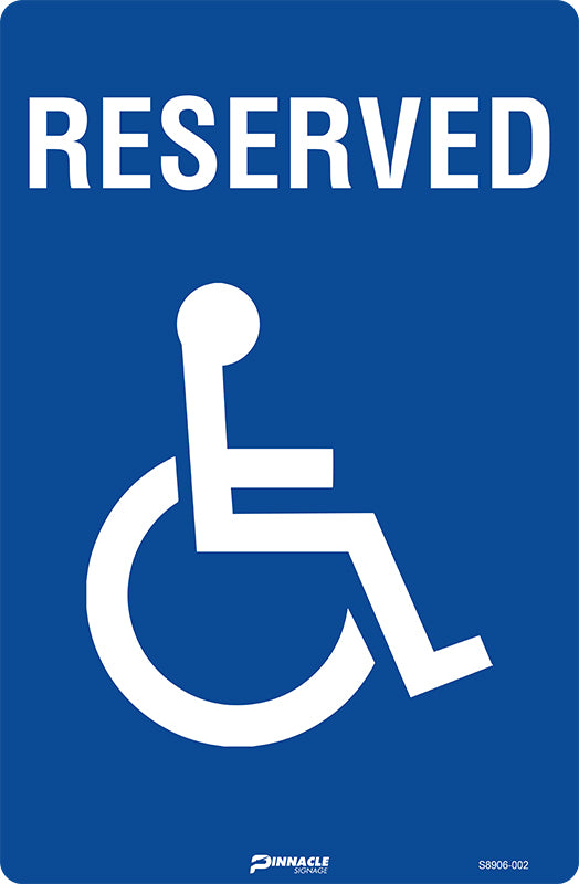 Max Global Products S8906 Reserved (Disabled Picto) Sign