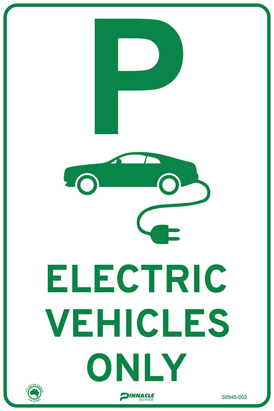 Max Global Products S8945 Electric Vehicles Parking Only Sign