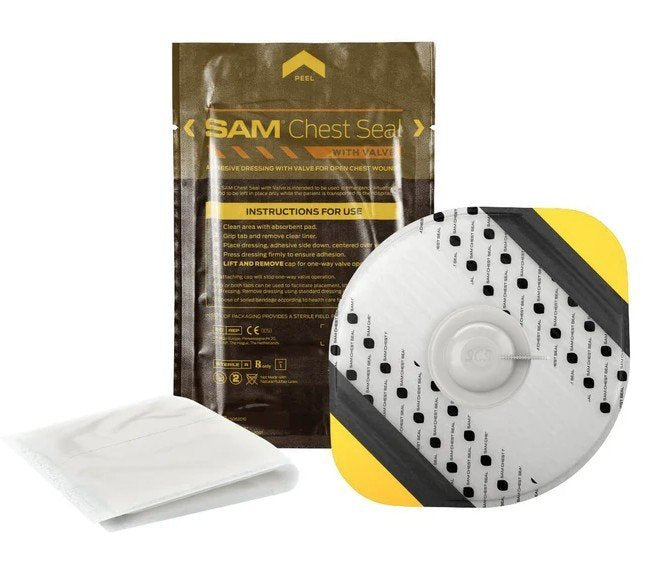 SAM MEDICAL SAM-CS062013 SAM Chest Seal with Valve and Absorbent Pad