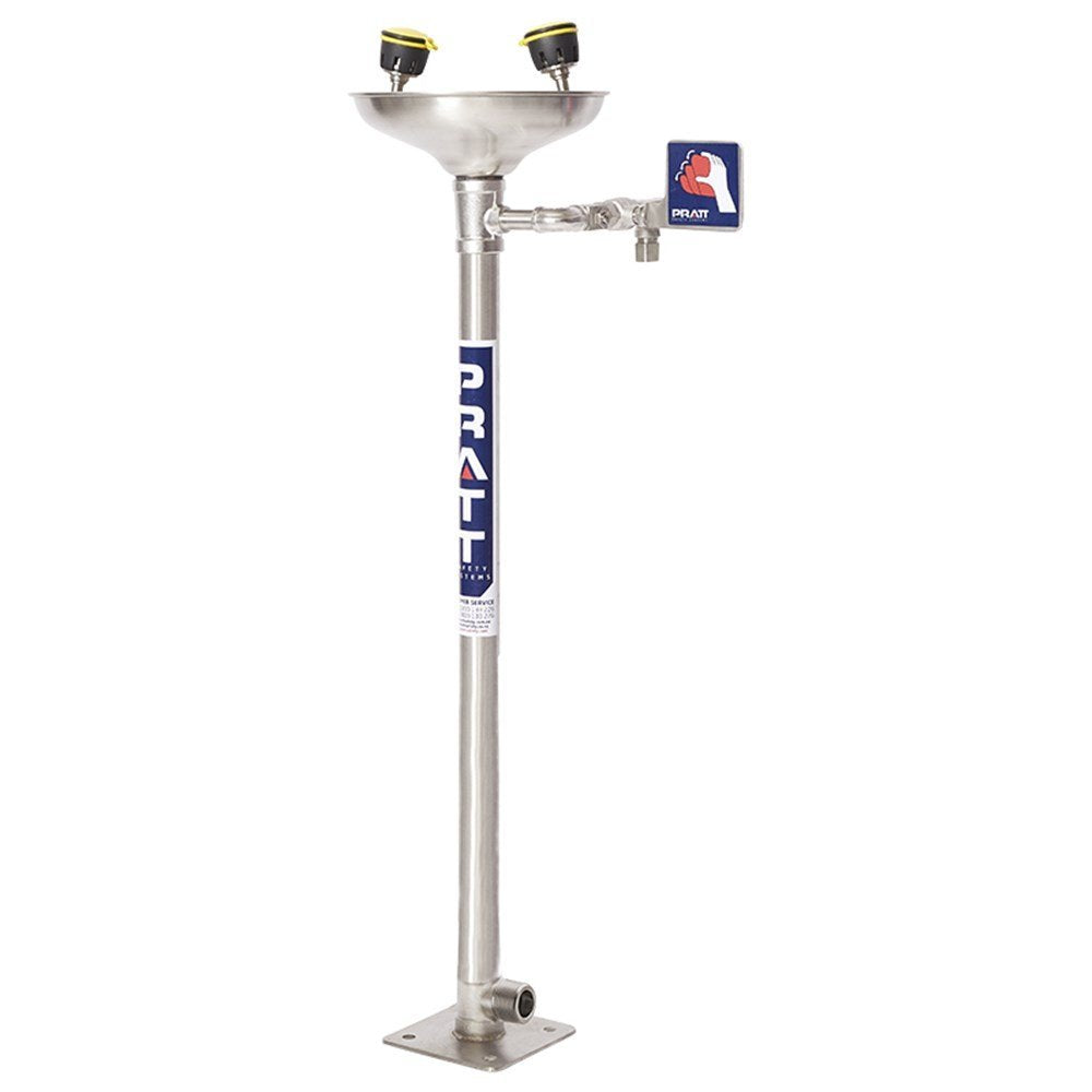 Pratt Safety SE545 Hand-Operated Emergency Shower & Eye Wash Station, Aerostream, with Bowl