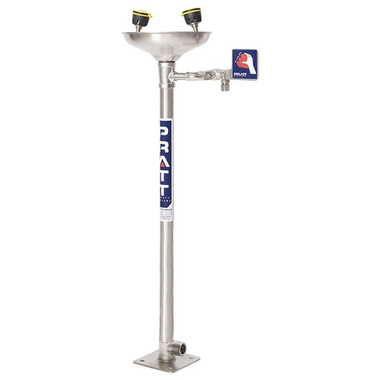 Pratt Safety SE545 Hand-Operated Emergency Shower & Eye Wash Station, Aerostream, with Bowl