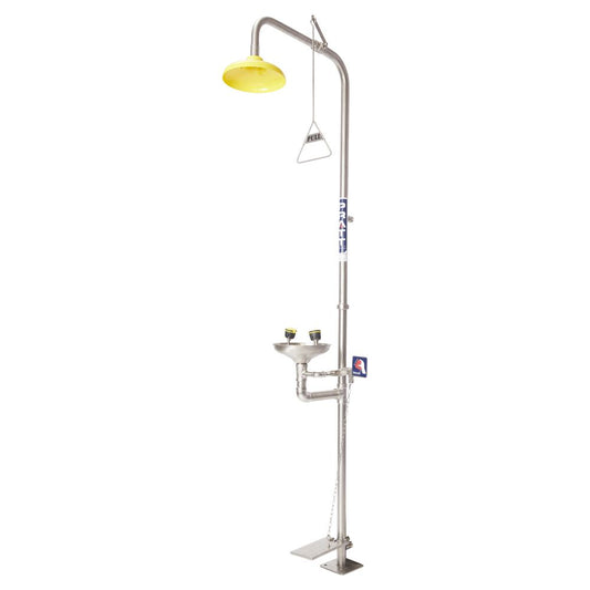 Pratt Safety Combination Shower With Eye Wash, Bowl & Foot Treadle