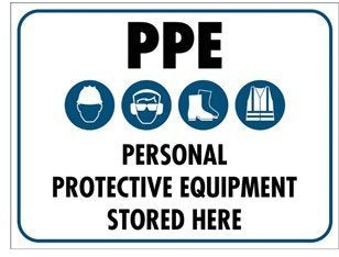 Max Global Products SB-UPPESH3022P PPE Stored Here Sign, Poly, 300 x 225mm