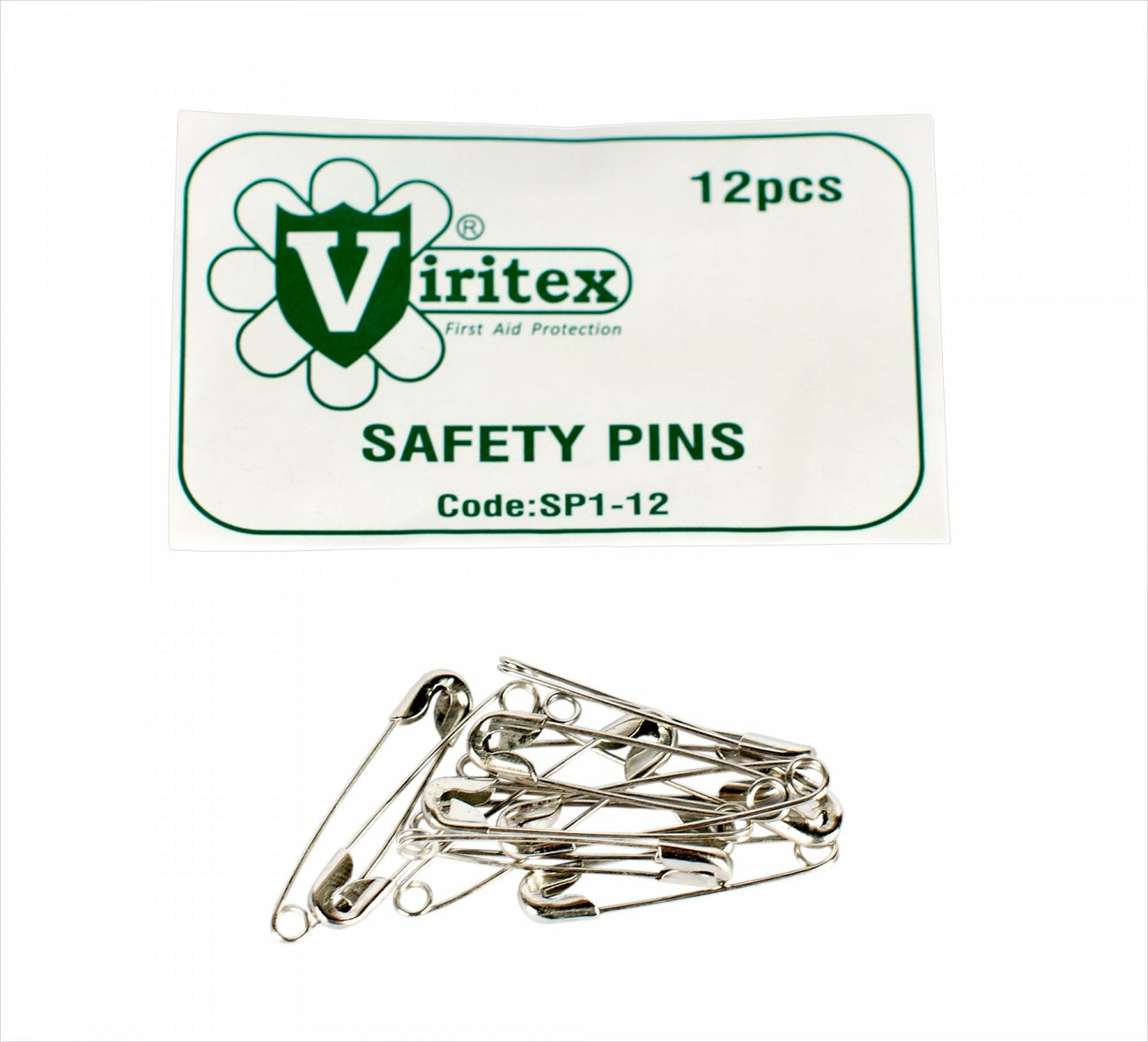 VIRITEX SP1-12 Safety Pins No 1 Viritex 29mm Pack of 12