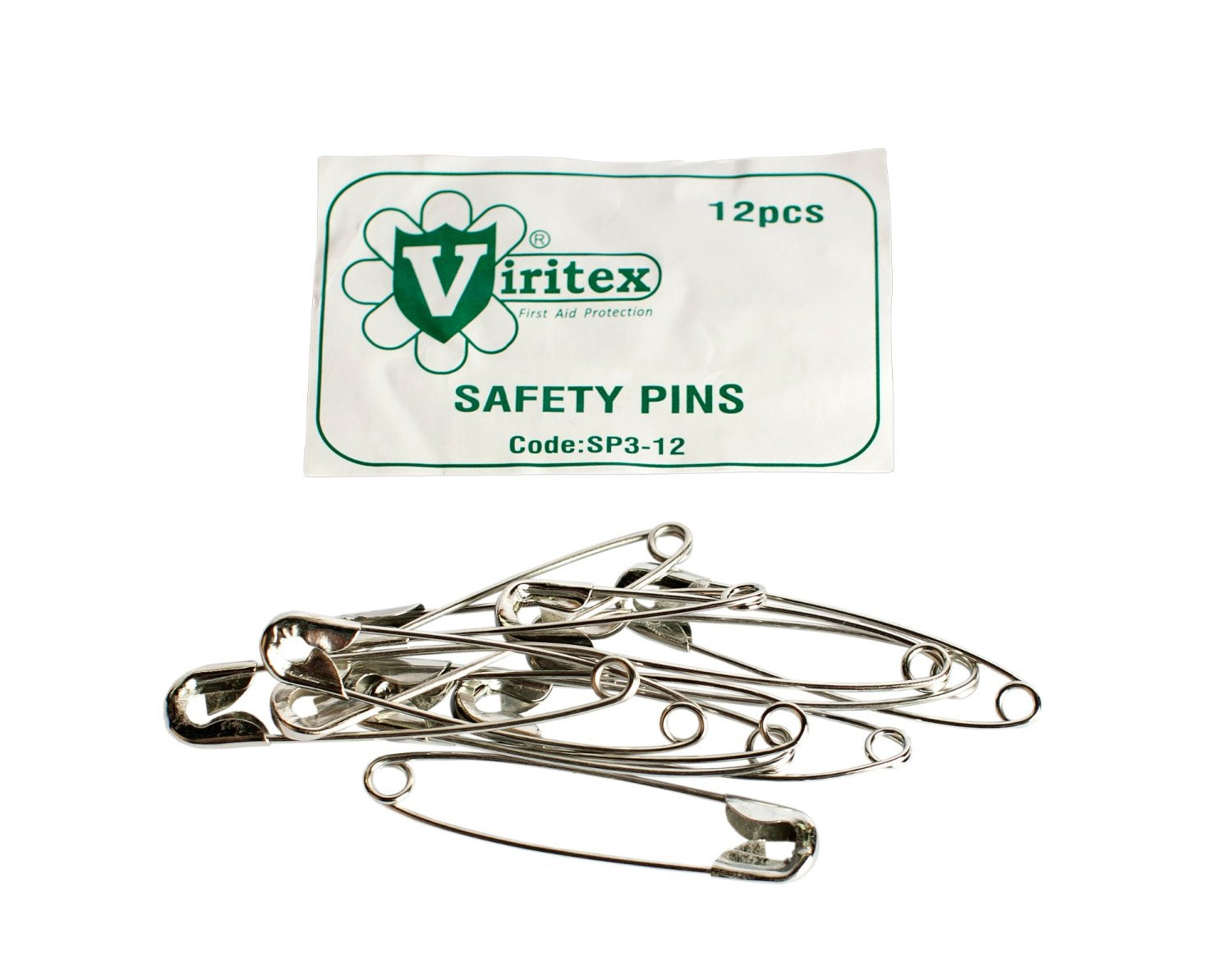 VIRITEX SP3-12 Safety Pins No 3 Viritex 52mm (Pack of 12)