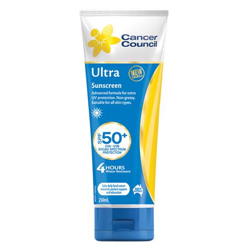 Cancer Council SS-250-UL-50P Sunscreen 50+ Ultra 250ml Tube