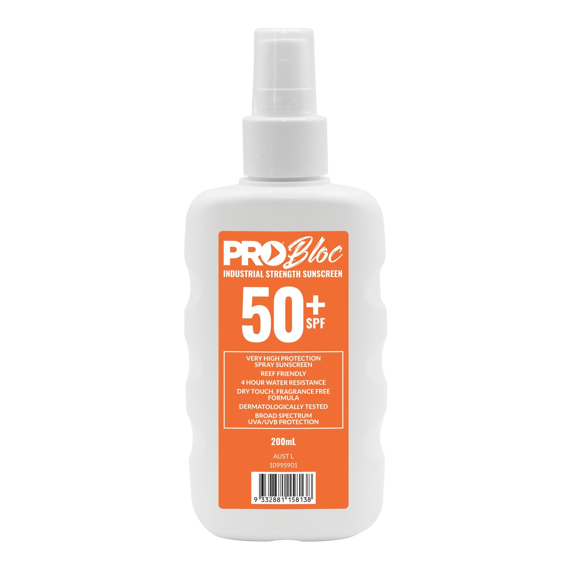 Pro Choice Safety Gear PROBLOC SPF 50+ Sunscreen 200ml Spray Bottle