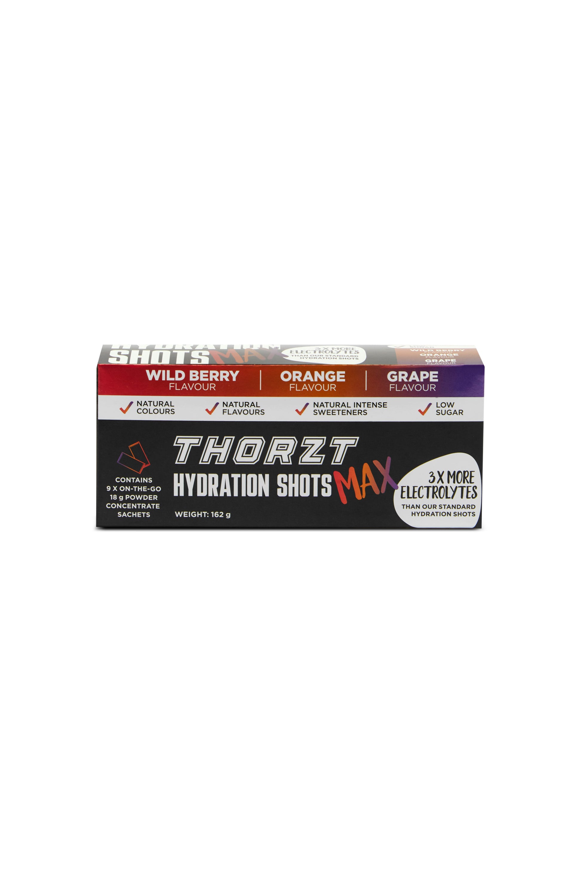 Thorzt High Electrolyte Low Sugar Hydration Shot Max Powders - Mixed