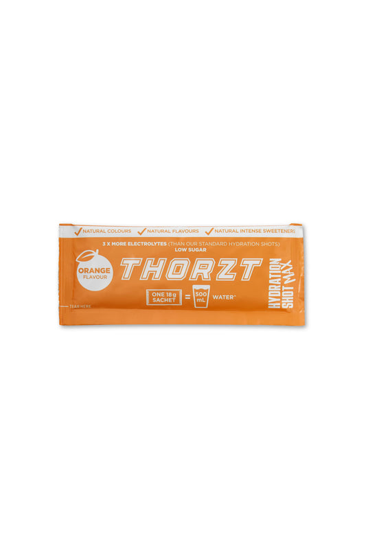 Thorzt High Electrolyte Low Sugar Hydration Shot Max Powders - Orange
