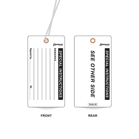 Max Global Products T2161 Special Instructions Tag, Water & Tear Proof, Eyelet & String, Pack/100 Sign