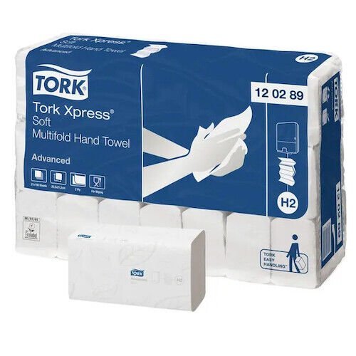 TORK TK129089 H2 Xpress Flushable Multifold Hand Towel 2Ply 25.5cm x 21.2cm 4200 Sheets