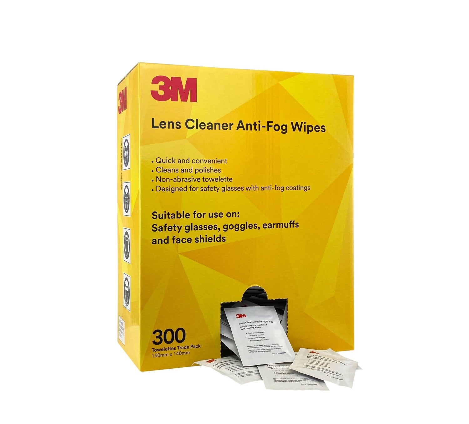 3M AUST UW300 Lens Cleaning Wipe Sachet Anti-Fog Box of 300