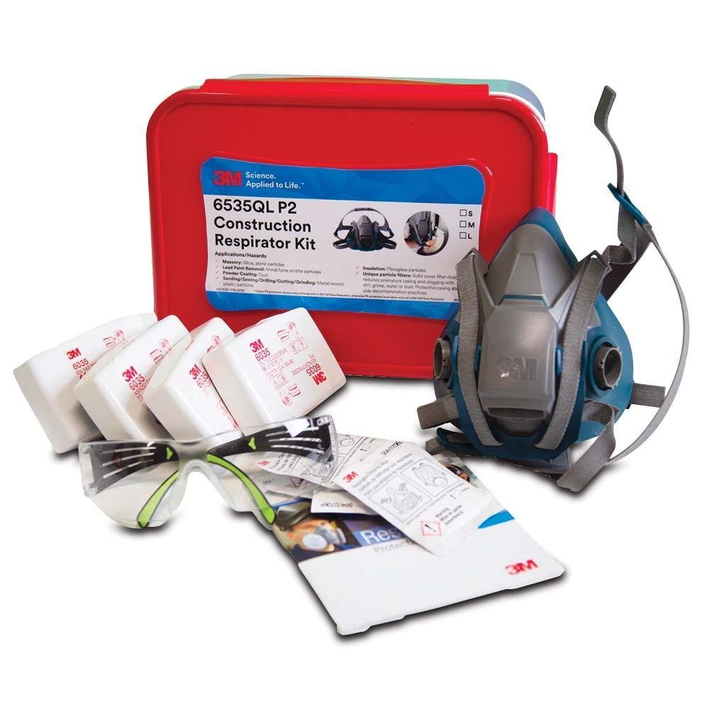 3M AUST 3M6535QL-L Half Face Respirator Starter Kit — Construction P2, Large