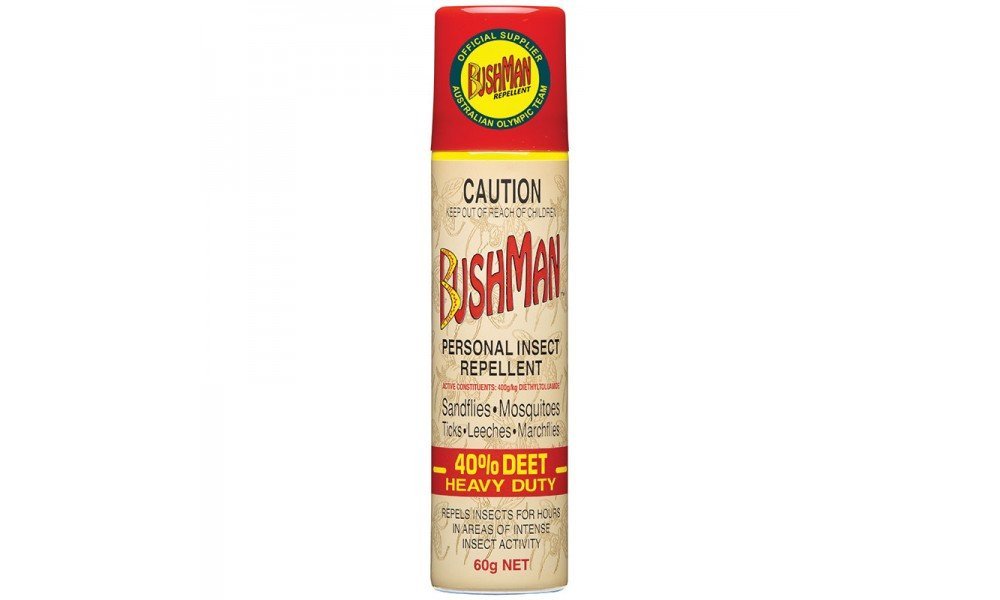 JUNO LABORATORIES 815142 Bushman 40% DEET Heavy Duty Aerosol, Tan/Red, 60g