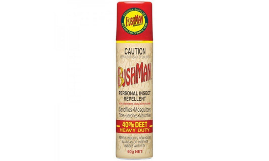 JUNO LABORATORIES 815142 Bushman 40% DEET Heavy Duty Aerosol, Tan/Red, 60g