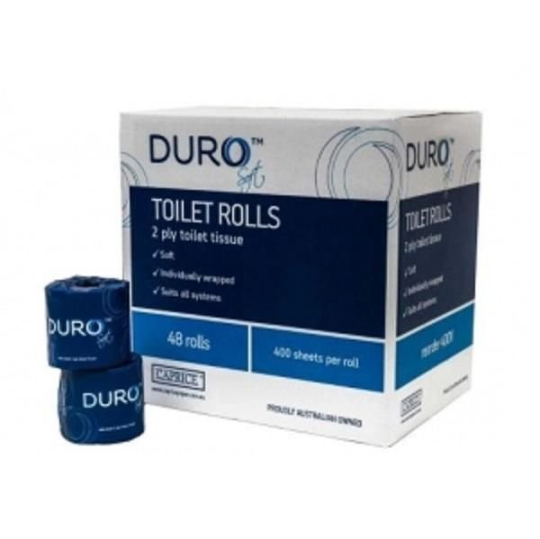 CAPRICE PAPER C-400V Caprice Toilet Roll Duro White 2Ply 400 Sheets Carton of 48
