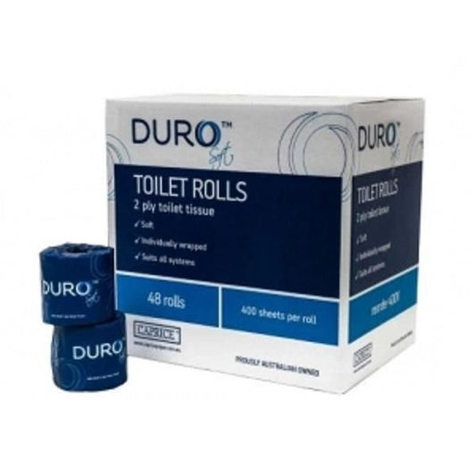 CAPRICE PAPER C-400V Caprice Toilet Roll Duro White 2Ply 400 Sheets Carton of 48
