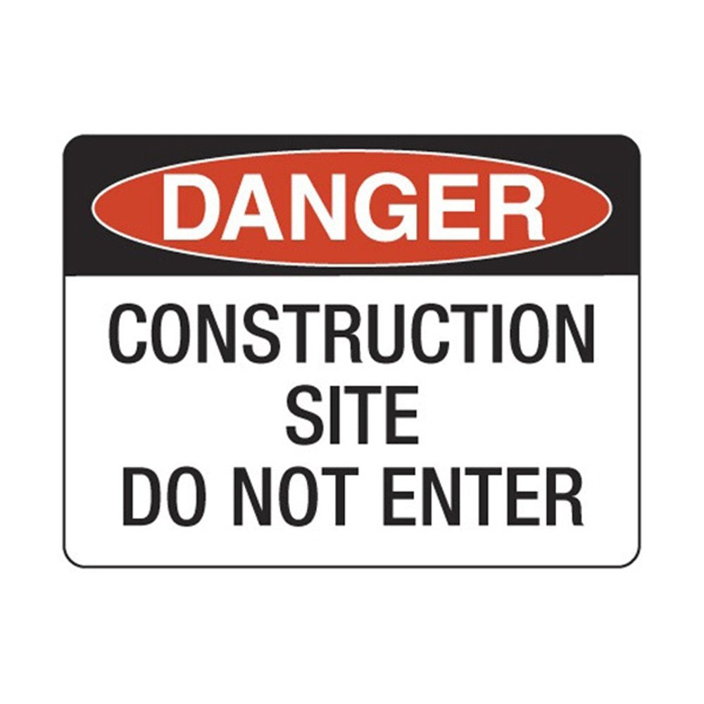 Pratt Safety PD72M Danger Construction Site Do Not Enter Sign, Metal, 600 x 450mm