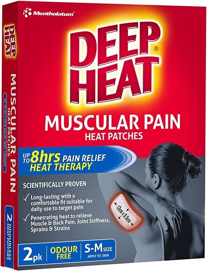 MENTHOLATUM 838516 Deep Heat Odourless Patches, Regular, Pack of 2