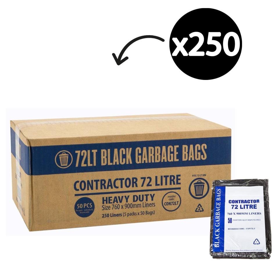 Max Global Products CON72LT Bag Garbage Heavy Duty Contractor 72L 50 x 5 Pack 250