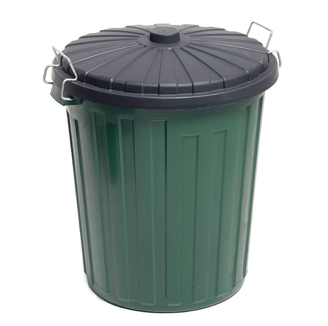 EDCO E19195 Garbage Bin, Green with Black Lid, 73L