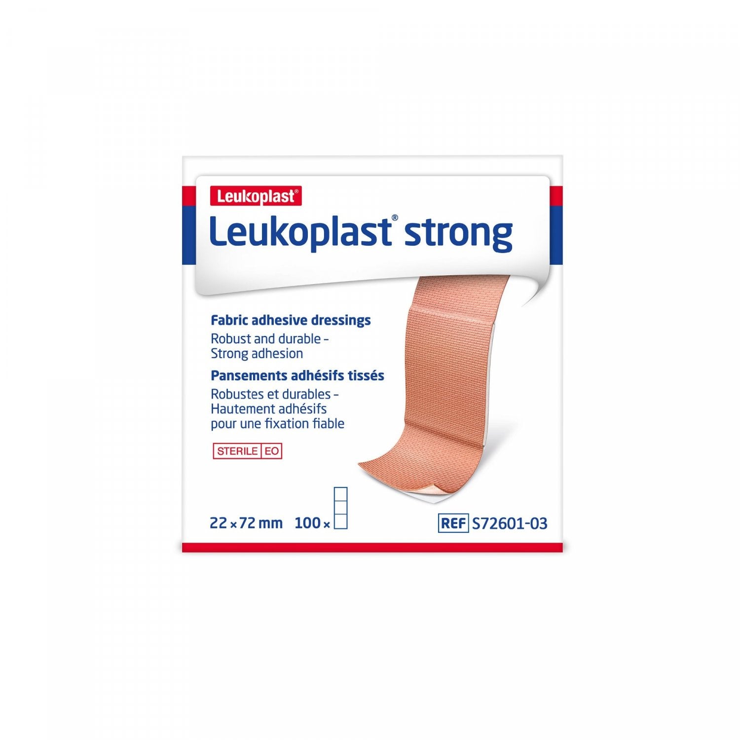 BSN MEDICAL S72601-03 Leukoplast Strong Fabric Strips 7.2cm x 2.2cm Box of 100