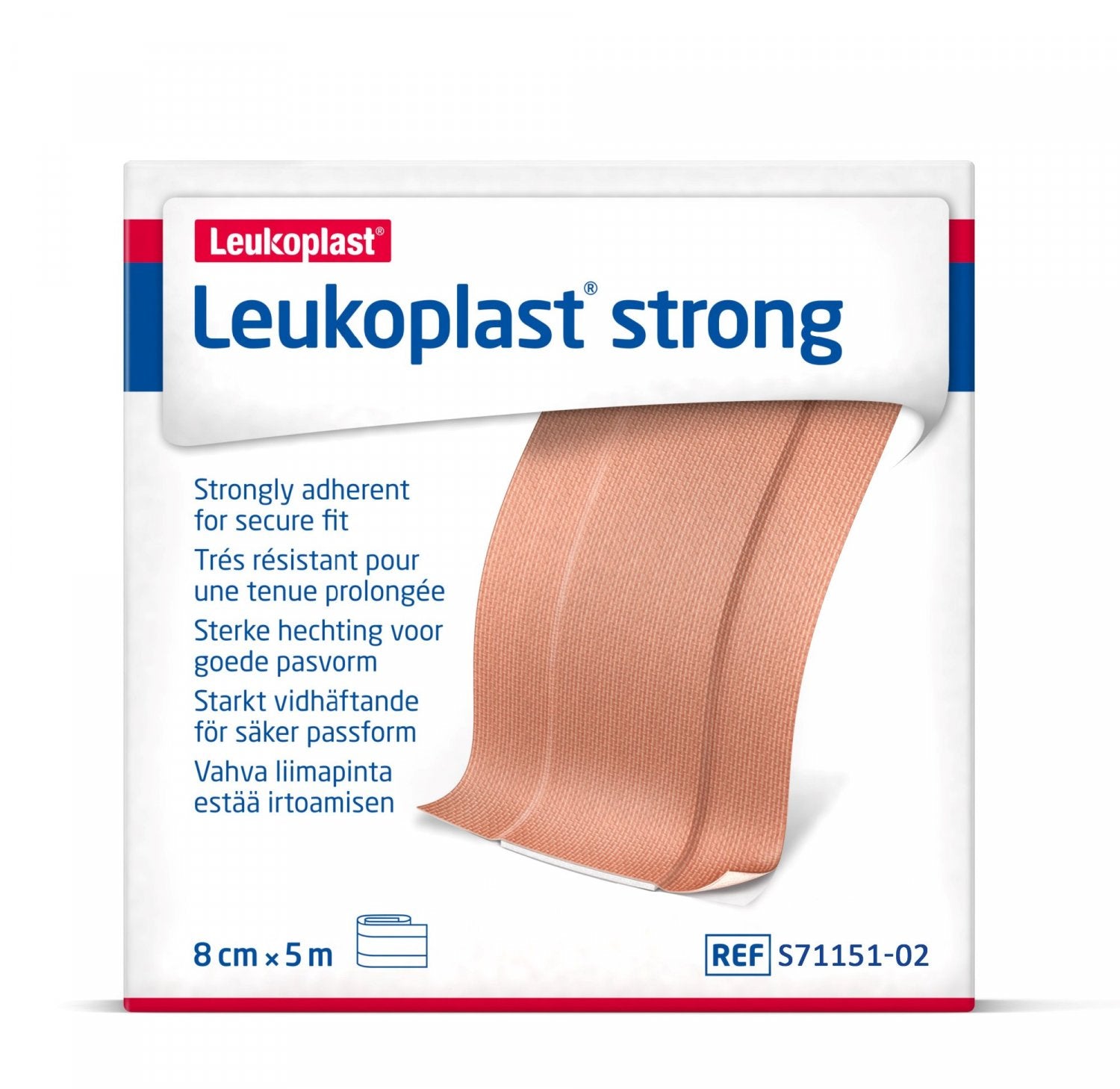 BSN MEDICAL S71151-02 Leukoplast Strong Fabric Dressing Strip 8cm x 5m