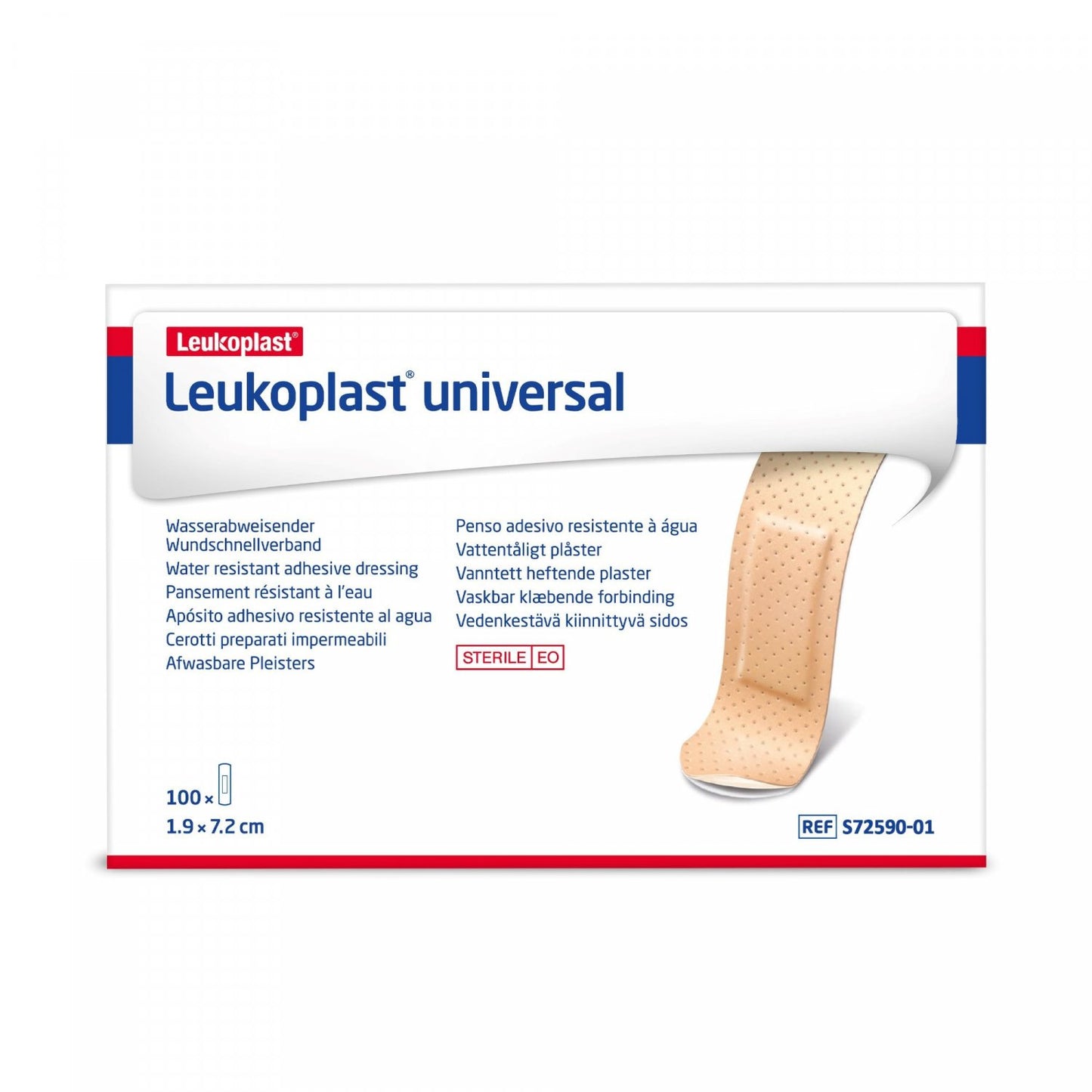 BSN MEDICAL S72590-01 Leukoplast Plastic Universal Strips 7.2cm x 1.9cm Box of 100