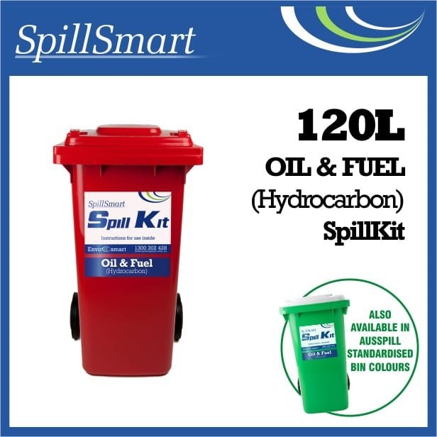 ENVIROSMART ES-SK-120OF Spill Kit Spillsmart Oil & Fuel Hydrocarbon Kit 120L Wheelie Bin