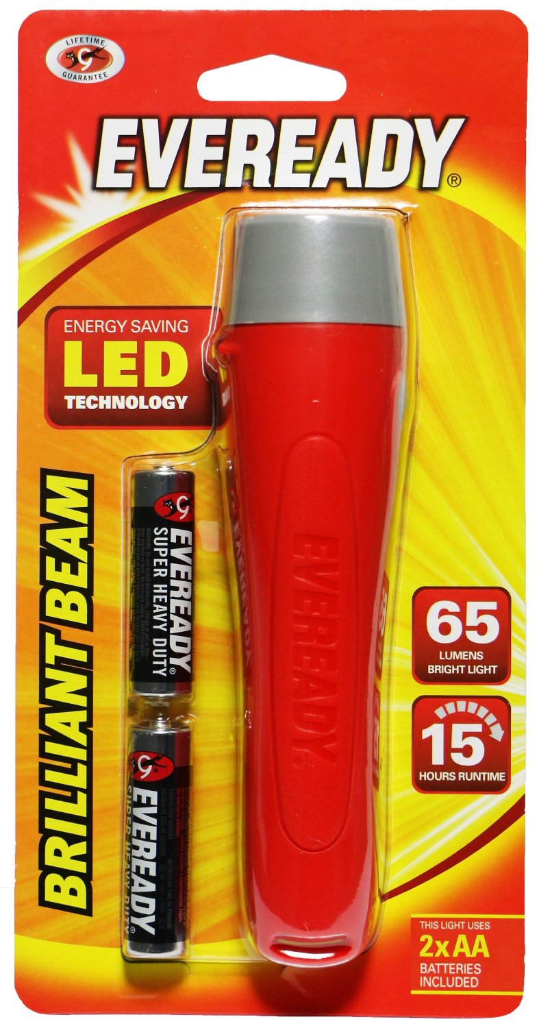 ENERGIZER TE-VAL2AA Eveready LED Torch, 65 Lumens, with Lanyard Loop