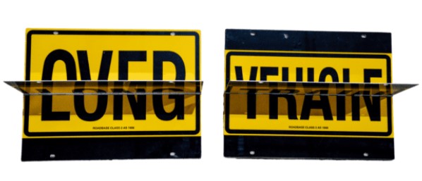 Max Global Products VS031 Long Vehicle/Road Train/Oversize Tri Flip Sign, , Two Piece Hinged