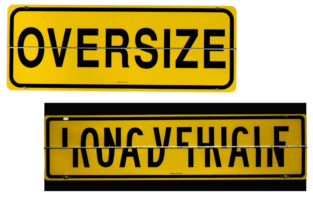 Max Global Products VS032 Long Vehicle/Road Train/Oversize Tri Flip Sign, , Hinged