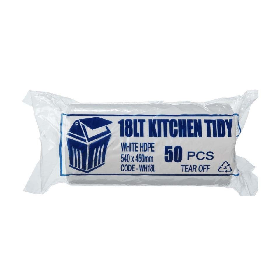 Max Global Products WH18LT Bag Kitchen Tidy White 18L Small 450 x 540mm Roll of 50