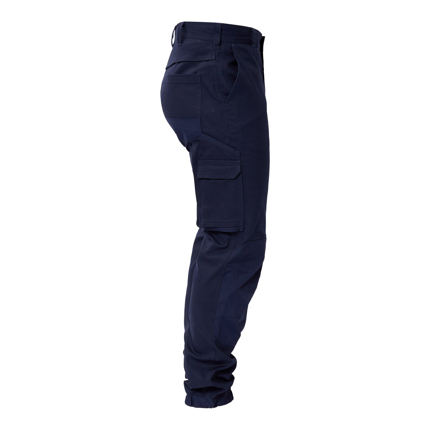 Workcraft WP4018 Mens Stretch Cargo Pants With Elasticised Cuffed Hem in Navy