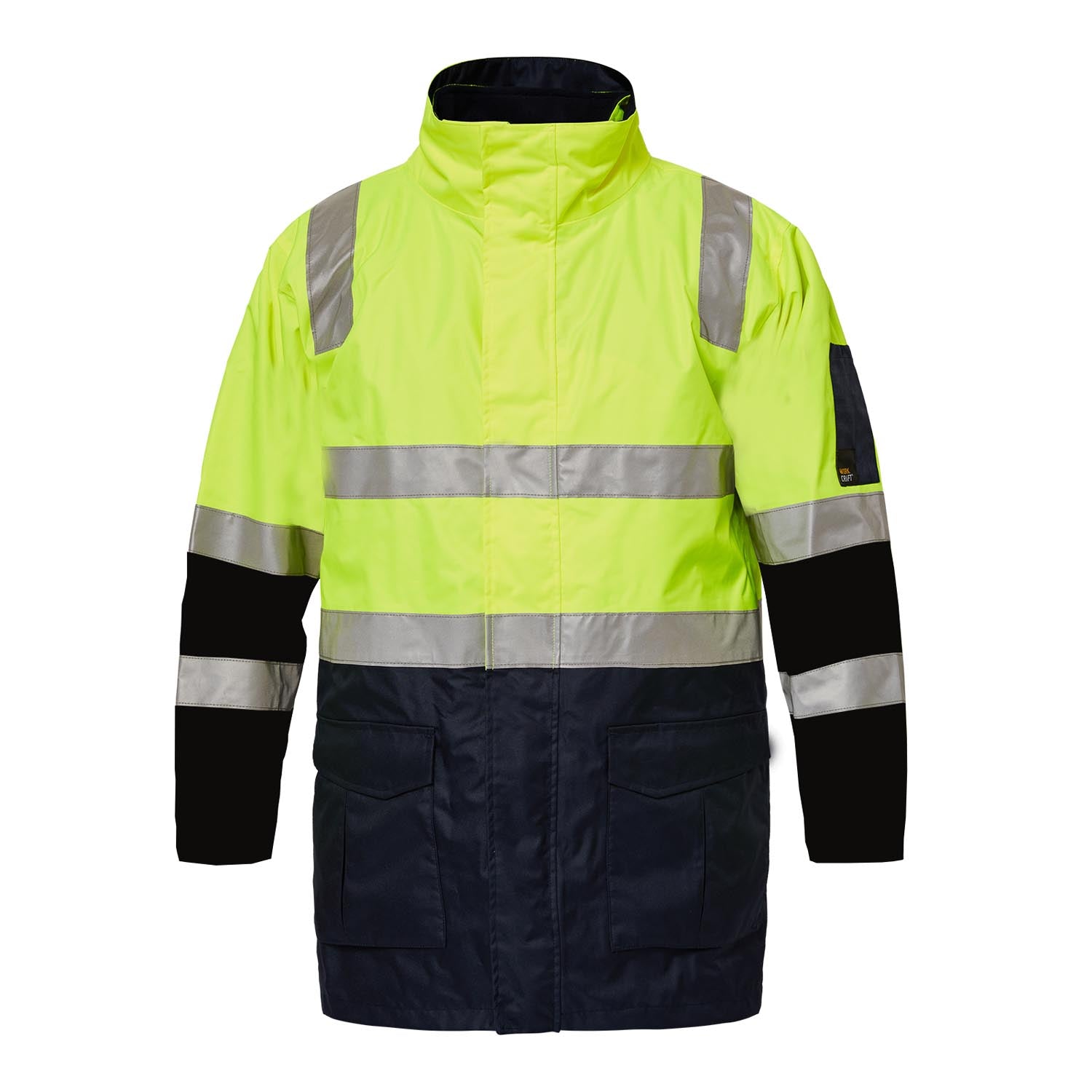 Workcraft WW9022 Hi Vis 4 In 1 Reflective Jacket in Yellow/Navy