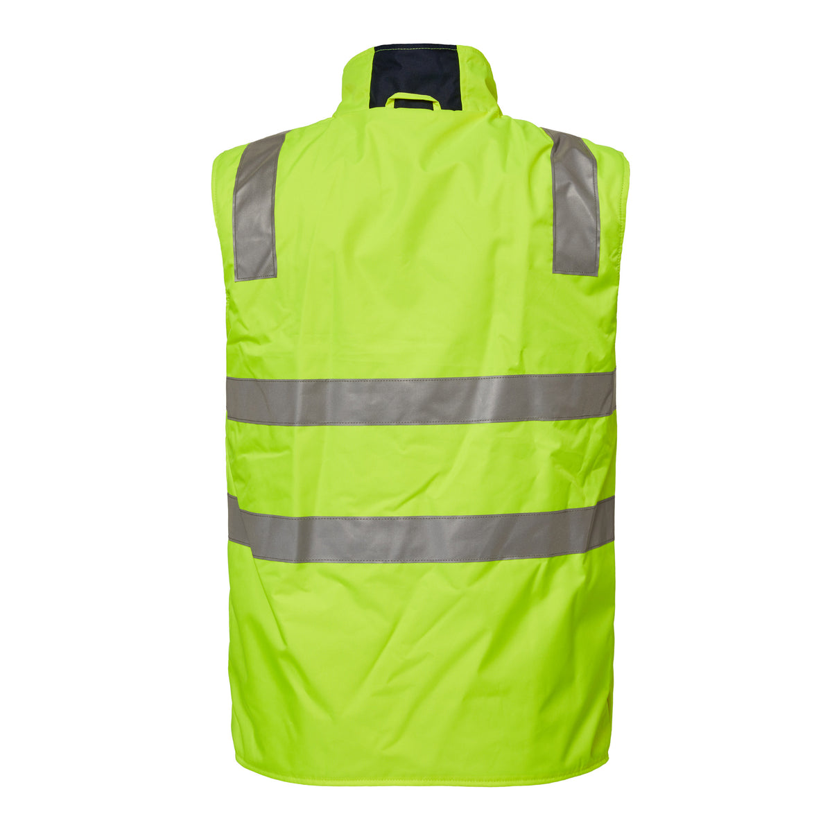 Workcraft WW9023 Hi Vis Reversible Fleece Reflective Vest in Yellow/Navy