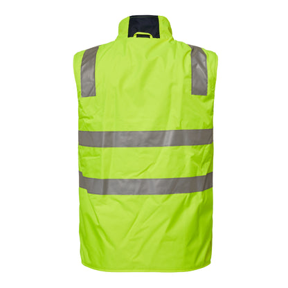 Workcraft WW9023 Hi Vis Reversible Fleece Reflective Vest in Yellow/Navy