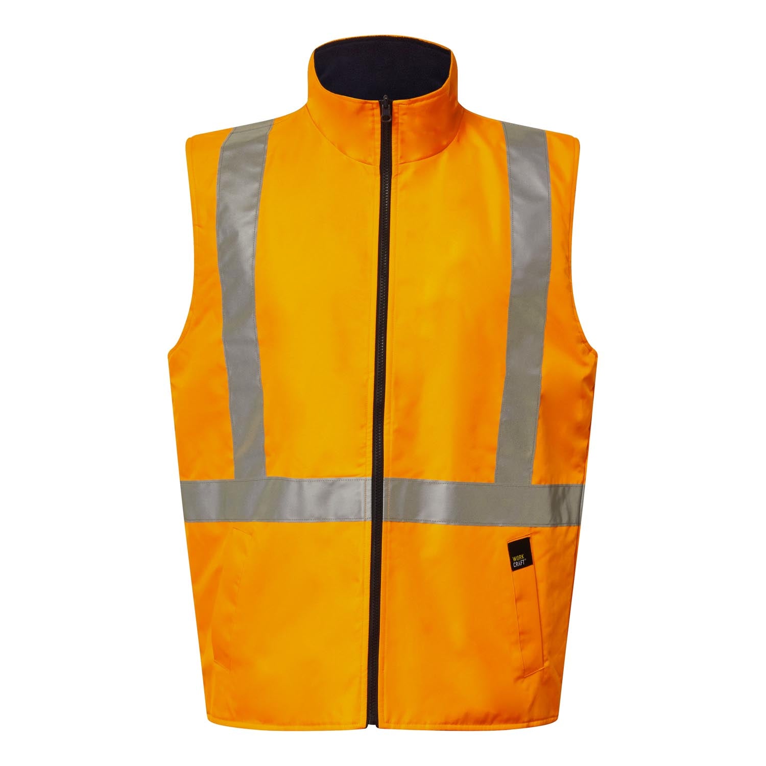 Workcraft WW9028 NSW Rail Hi Vis Reflective 4-In-1 Jacket With X Pattern in Safety Orange