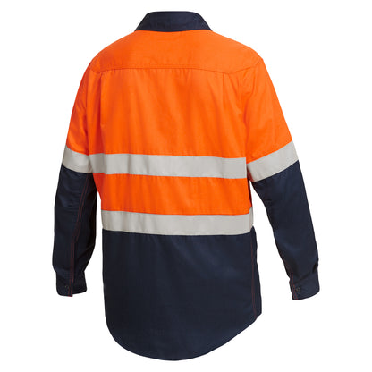 King Gee Y04350 ShieldTec FR Hi Vis 2 Tone Open Front Taped Shirt PPE2