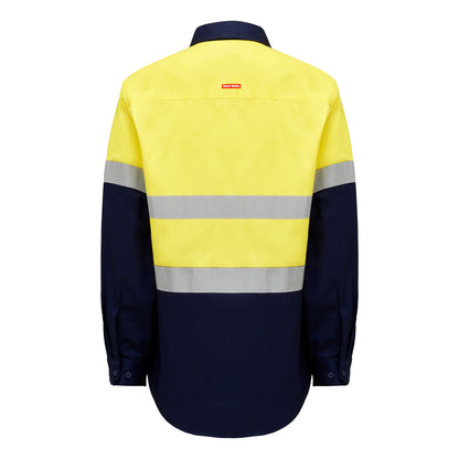 Hard Yakka Y04615 Core Hi-Vis Long Sleeve Heavyweight Closed Front Taped Shirt