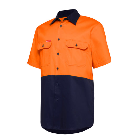 Hard Yakka Y04620 Core Hi-Vis Light Weight Vented Short Sleeve Cotton Shirt