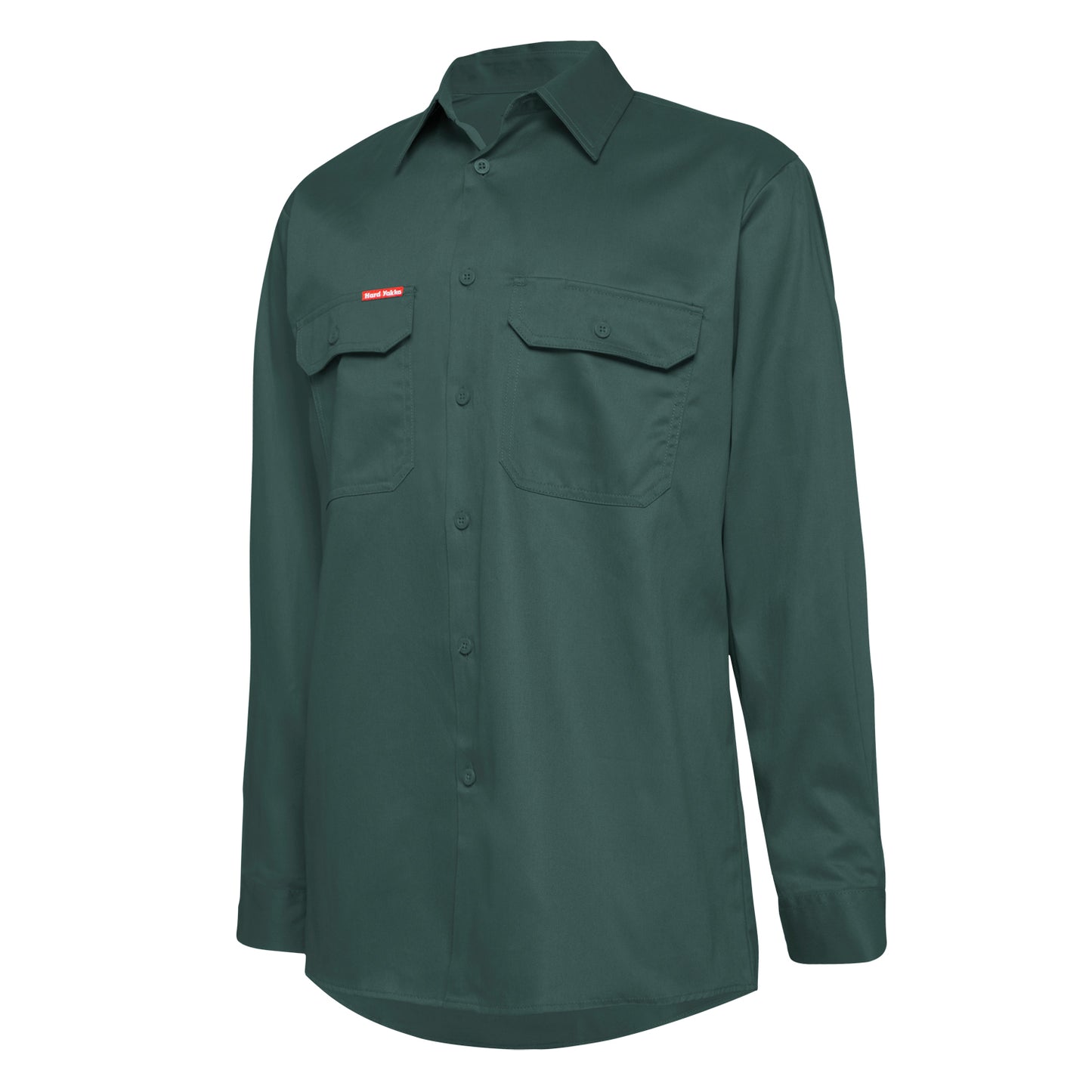 Hard Yakka Y07500 Long Sleeve Open Front Cotton Drill Work Shirt