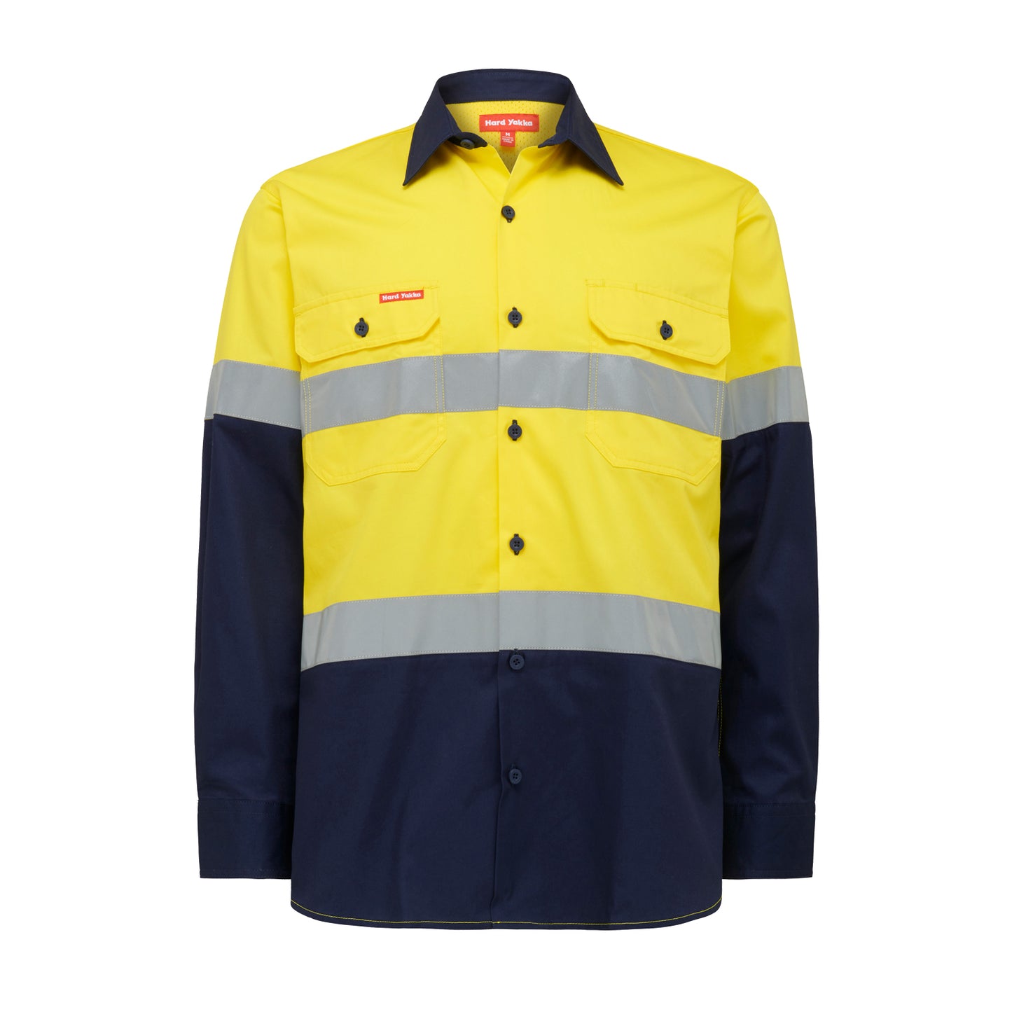 Hard Yakka Y07978 Core Hi-Vis 2 Tone Vented Taped Long Sleeve Cotton Shirt