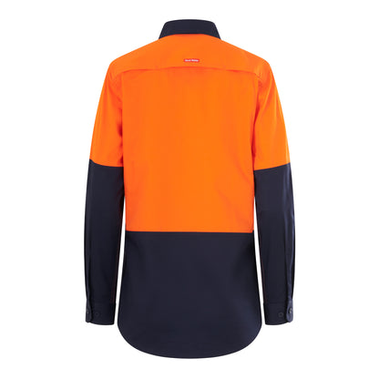 Hard Yakka Y08423 Womens Long Sleeve  Hi Vis 2 Tone Vented Shirt