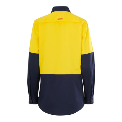 Hard Yakka Y08423 Womens Long Sleeve  Hi Vis 2 Tone Vented Shirt