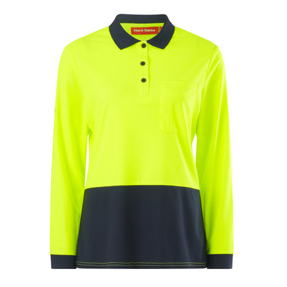 Hard Yakka Y08603 Womens Long Sleeve Hi Vis Polo