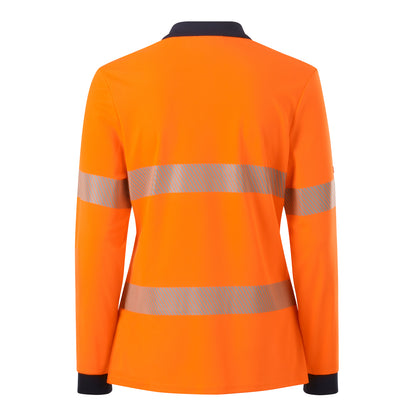 Hard Yakka Y08604 Womens  Long Sleeve Hi Vis Taped Polo
